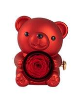 Mountova Pro Teddy Bear and Rose with Hidden Necklace, Romantic Gift for Her