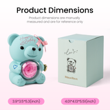 Happy Birthday Teddy Bear with Preserved Flower