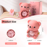 Mountova Teddy Bear and Rose, Gift Box with Rotating Eternal Flower(Blush Pink)