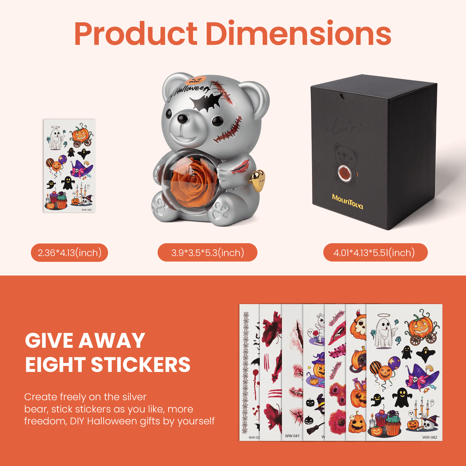 Hellowin DIY Teddy Bear with Preserved Flower