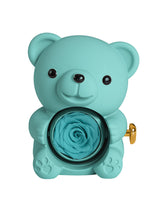 Mountova Teddy Bear with Preserved Flower(Tiffany Blue)