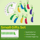 "Be Positive" Pea Pod Fidget Keychain, Pocket Hug | Anxiety & Stress Relief Toy