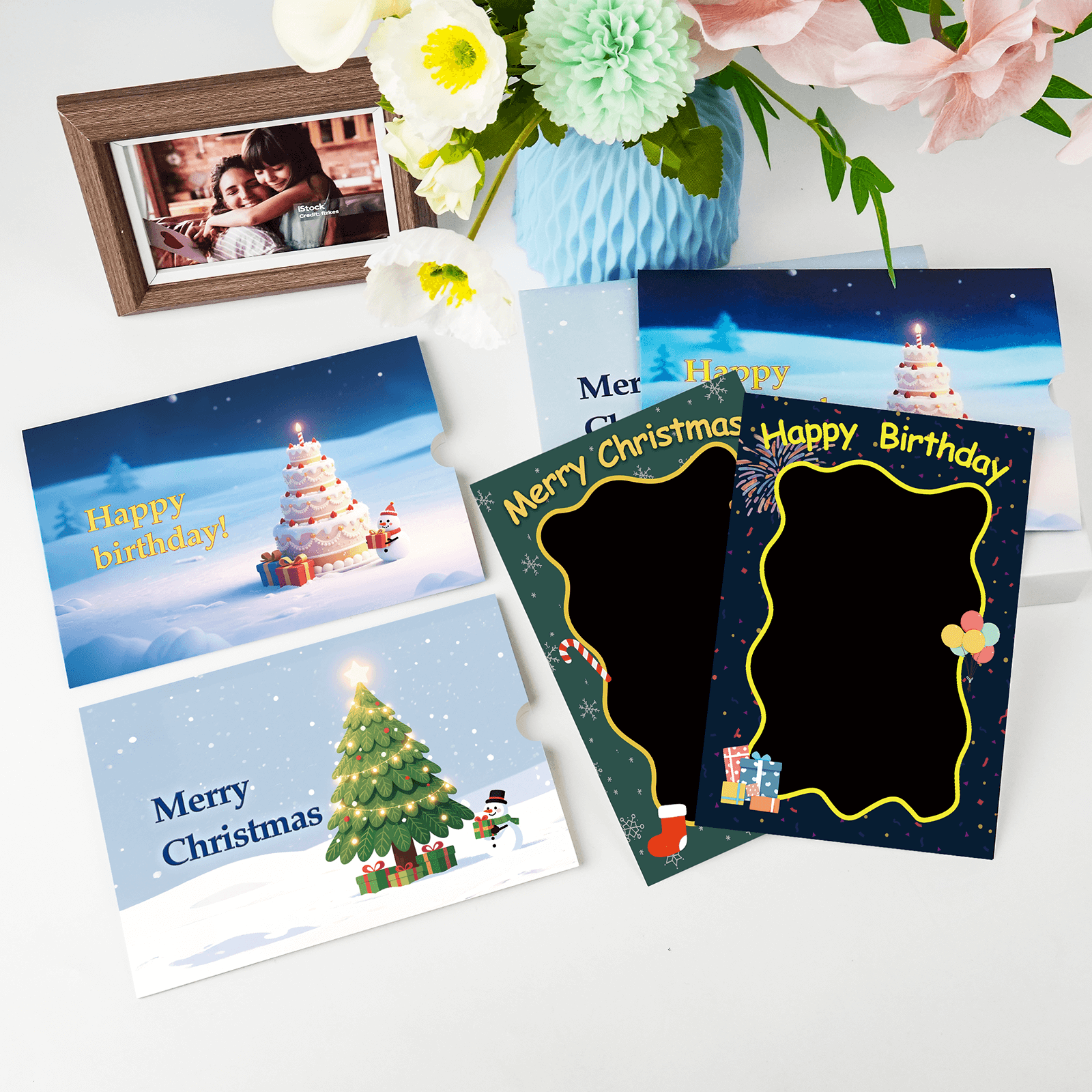 Christmas Thermochromic greeting card, Gift for Family