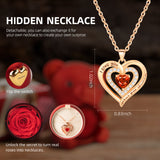 Mountova Pro Teddy Bear and Rose with Hidden Necklace, Romantic Gift for Her