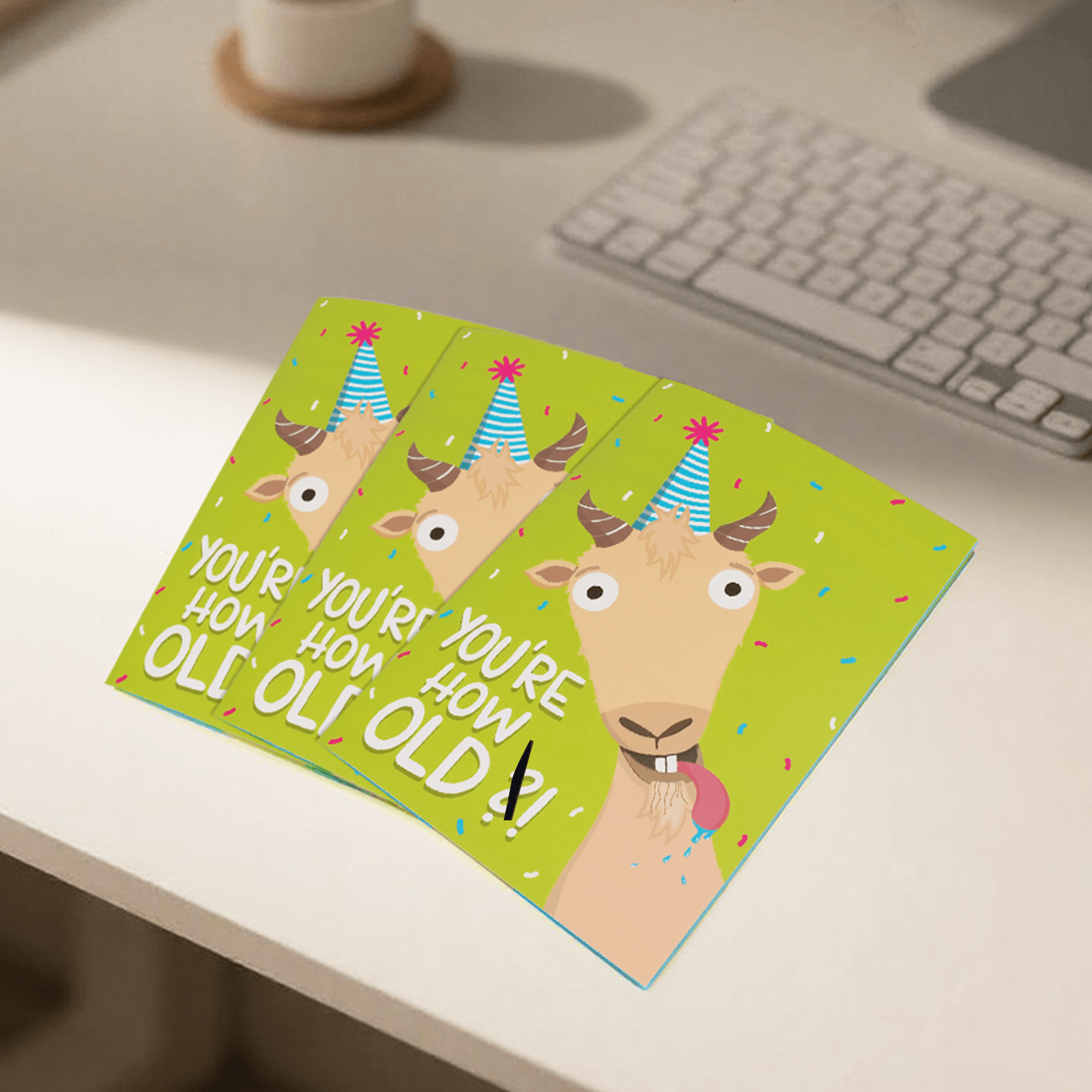 Screaming Goat Birthday Card,  Funny Birthday Card for Men Women Kids