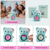 Happy Birthday Teddy Bear with Preserved Flower