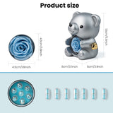 Ours en peluche gris argenté et fleur préservée avec un message sincère