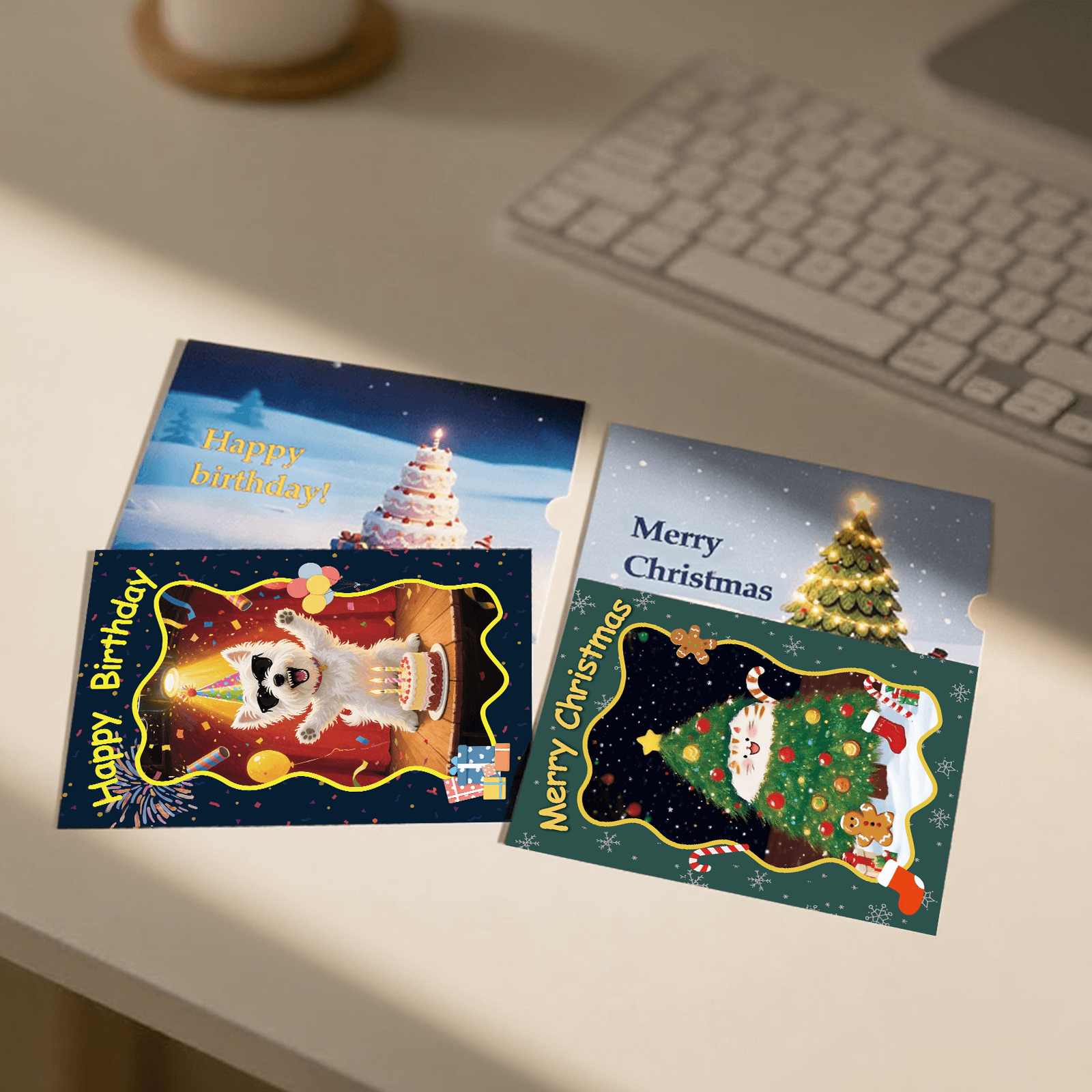 Christmas Thermochromic greeting card, Gift for Family