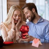 Mountova Pro Teddy Bear and Rose with Hidden Necklace, Romantic Gift for Her