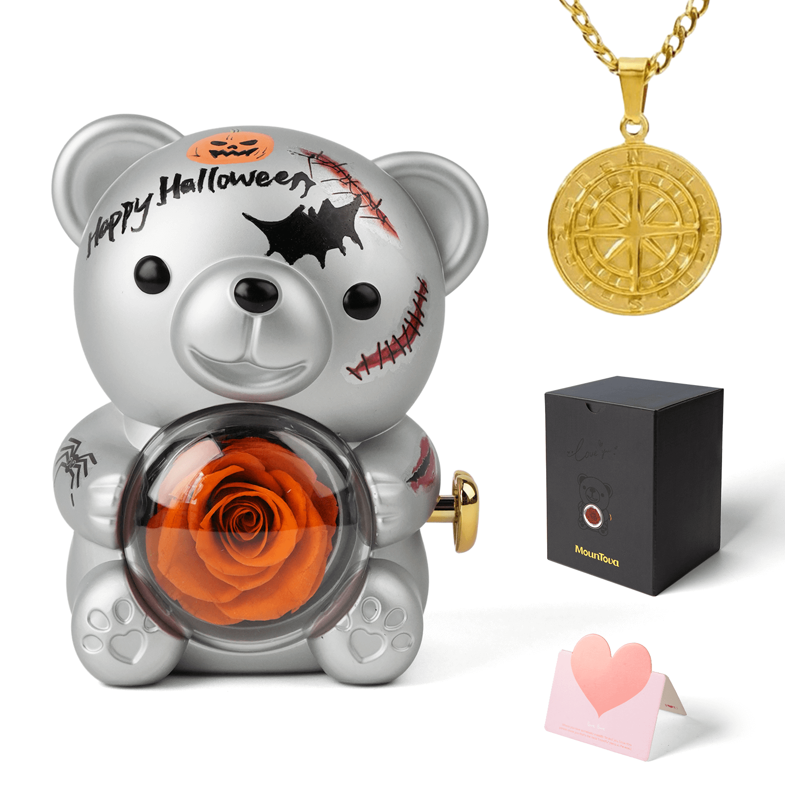 Hellowin DIY Teddy Bear with Preserved Flower