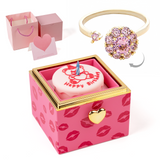 Automatic Flip Gift Box, Rose Box with Love Necklace, Gift for Her