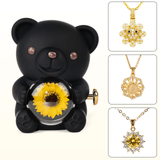 teddy bear with preserved flower
