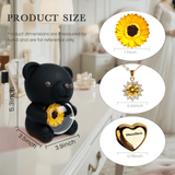 teddy bear with preserved flower