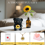 teddy bear with preserved flower