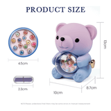 Gradient Blue Teddy Bear and Heart Message with Hidden Necklace