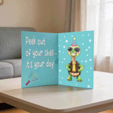 Musical Birthday Card That Plays the Happy Birthday Song with Sound & Motion – Cute Pop-Up Turtle Birthday Card, Funny&Animated Happy Birthday Gift for Kids, Women & Men