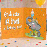 Musical Happy Birthday Card with Nodding Elephant Head Motion – Interactive Funny Birthday Greeting Card with Music & Envelope, Surprise Birthday Gift for Men, Women & Kids