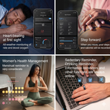 Smart Ring Dual Chip Health Monitoring Activity Tracker 5ATM Water Resistant Wireless Charging 24 7 Heart Rate Monitor Fitness Sports Daily Use Gift for Dad Men,R10