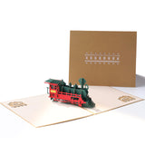 Retro Train Pop up Card, 3D Greeting Card
