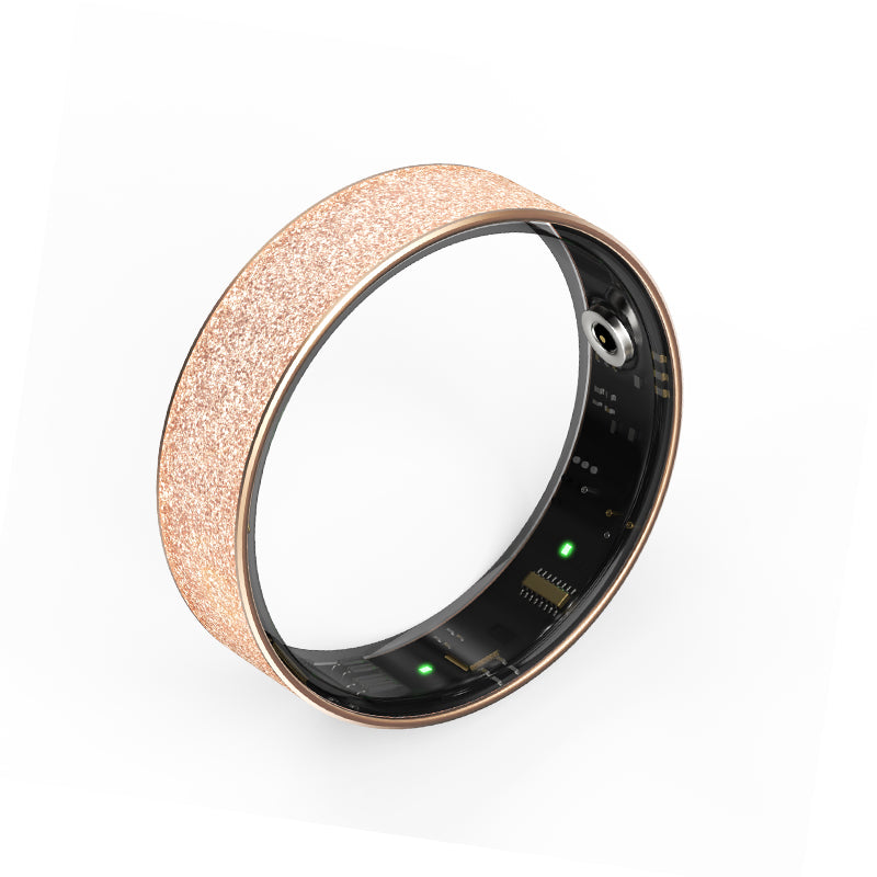 Frosted Smart Ring – Western Minimalist Couple Wearable Heart Rate Blood Oxygen Sleep Tracker Step Counter Mood Monitor