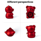 Red Teddy Bear and Preserved Flower with Heartfelt Message