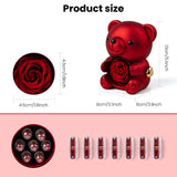 Red Teddy Bear and Preserved Flower with Heartfelt Message