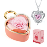 【V-Day gift for mom】Real Rose jewelry box, containing a heart-shaped rose pendant necklace Heart necklace A perfect gift for mom or grandma, ideal for Mother's Day or Valentine's Day.