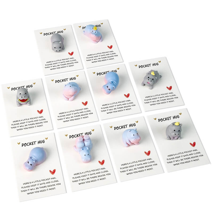 Happy Hippo Pocket Hug Set, 10 Pieces for a Set