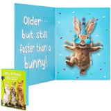 Funny Birthday Cards, Unique SHAKING & MUSICAL Birthday Card for Women Men Dad Husband, Hilarious Bunny-Themed Pop Up Greeting Card, Envelope & Extra Blank Card Included
