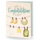 Baby Shower Card – Pop Up Baby Shower Cards with Sound & Light for Girl and Boy - Cute New Baby Card for New Parents, Blank NoteCard and Envelope Included