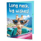 Mountova Funny Birthday Cards with Sound & Motion, Musical Shaking Giraffe Interactive Greeting Card for Women Men Kids, Happy Birthday Card with Envelope for Family Friends Coworker