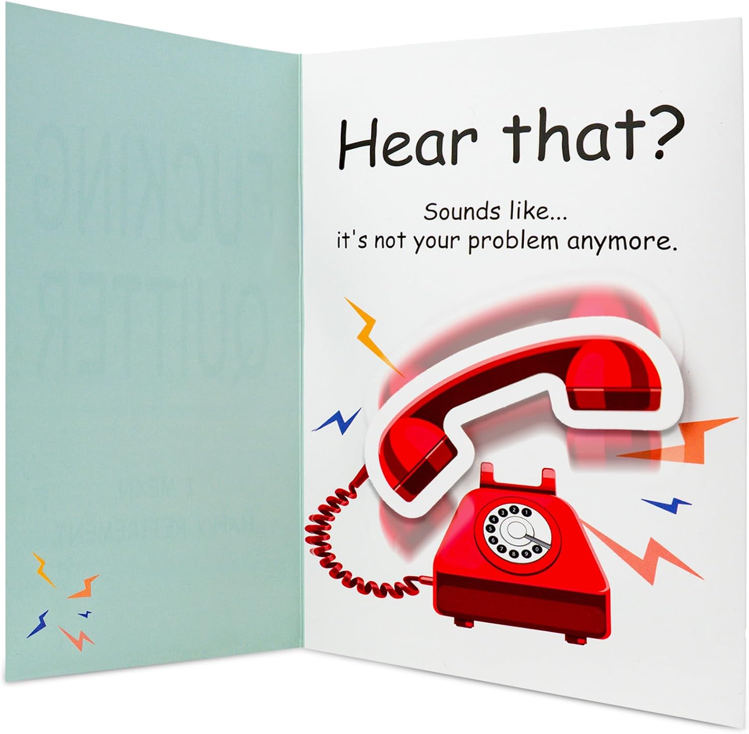 Funny Retirement Card for Woman Man, Musical & Shaking Telephone Retired Cards Farewell Leaving Card Humorous Greeting Cards with Envelope Happy Retirement Cards Gifts for Coworker Colleague Friend