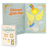 Baby Shower Card – Pop Up Baby Shower Cards with Sound & Light for Girl and Boy - Cute New Baby Card for New Parents, Blank NoteCard and Envelope Included