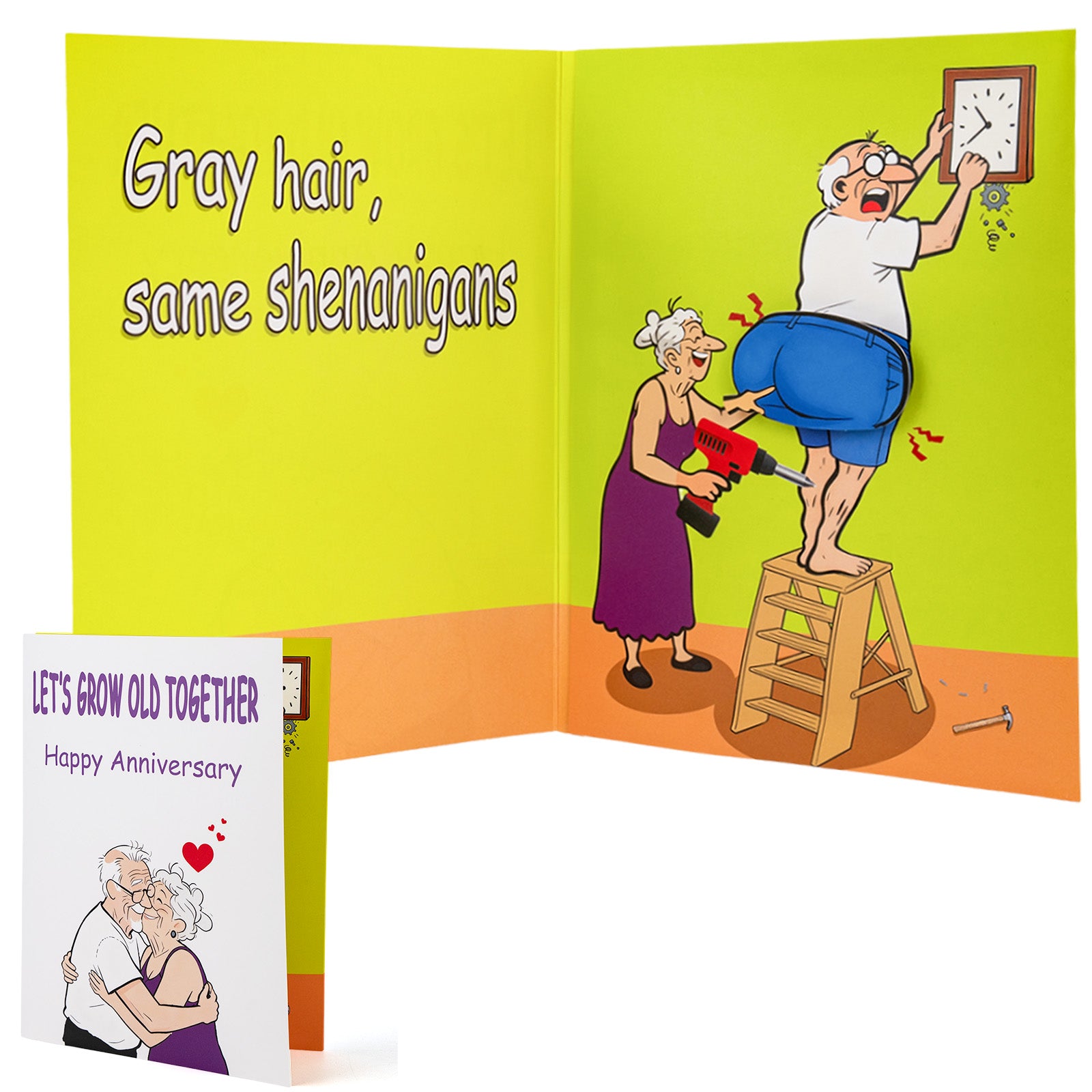 Funny Anniversary Card with Shaking Motion & Humorous Sound, Interactive Anniversary Cards for Him Her Husband Wife Couple, Gift for Wedding Anniversaries, Long-Term Relationships