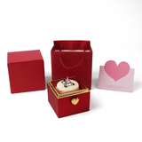 Coffret cadeau à rabat automatique, boîte à roses avec collier Love, cadeau pour elle
