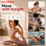 Mountova AI Smart Ring for Women & Men, Ceramic & Stainless Steel 5 Colors, Slim 2.9g Health Tracker Ring, Heart Rate Blood Oxygen Sleep Stress Monitor, 5ATM Waterproof, 5-7 Day Battery, White Pink Black Rose Gold Gunmetal, Charging Case, iOS Android,soho