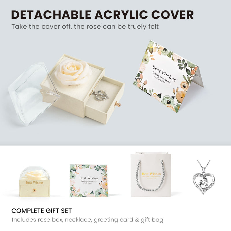 Rose Soup Gift Box with Silver Ring, Gift For Her (White)