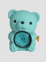 Mountova Teddy Bear with Preserved Flower（Tiffany Blue)