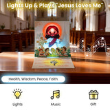 Baptism Card with Light & Music – Jesus Christening Greeting Card, Religious Keepsake Gift for Baby Boy or Girl,Man or Woman