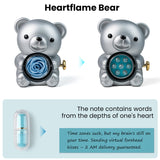 Silver Gray Teddy Bear and Preserved Flower with Heartfelt Message