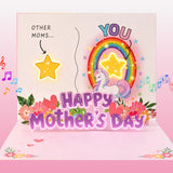 Unicorn Light & Sound Mother's Day Card – A Magical Surprise That Sings and Shines,Singing Surprise for the One，The perfect Mother's Day gift for mom Who Deserves the Best