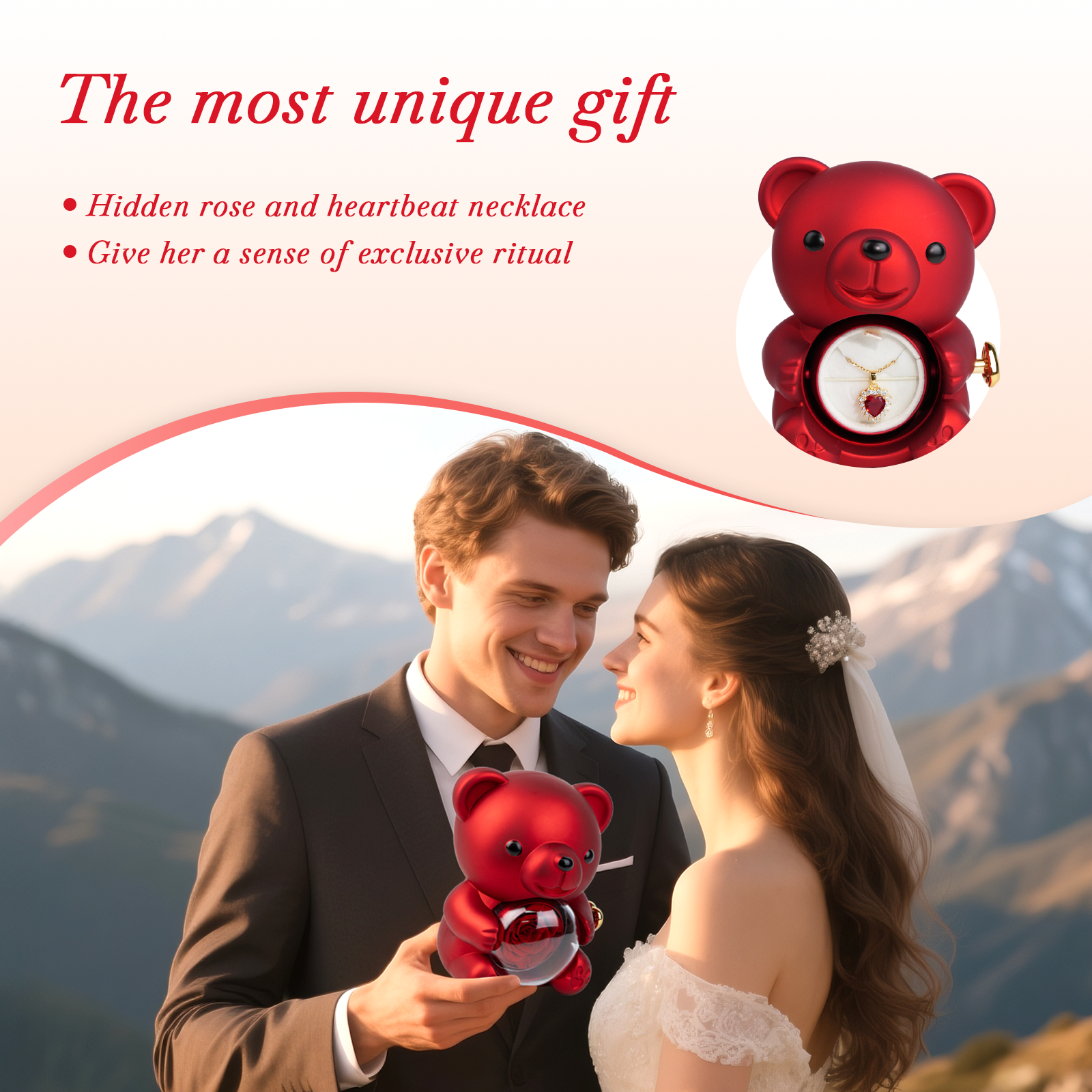Mountova Teddy Bear with Preserved Flower