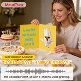 Funny Musical Birthday Card with Singing & Head-Banging Parrot, Sound & Shaking Pop Up Birthday Card for Men Women Kids, Happy Birthday Gift for Friends, Family, Coworkers