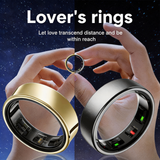 Smart Ring Dual Chip Health Monitoring Activity Tracker 5ATM Water Resistant Wireless Charging 24 7 Heart Rate Monitor Fitness Sports Daily Use Gift for Dad Men,R10