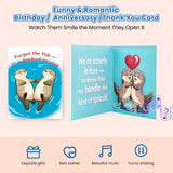 Funny Otter Dancing Birthday Card - "We're Otterly in Love" | Musical Pop-Up Card with Sound & LED Light | Cute Animal Valentine's Day or Anniversary Gift for Couples