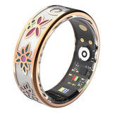 Unisex Smart Ring IP68 Waterproof Enamel Rose Gold Health Tracker Heart Rate Blood Oxygen Sleep Period Monitoring Compatible with iPhone Android