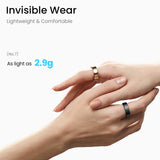 Gold-colored Stainless Steel Smart Ring – Fitness Tracker with 24/7 Sleep Tracking, Heart Rate,Blood Oxygen, Stress & Women's Cycle Monitor,IP68 & 5ATM Health & Fitness Tracker, iOS & Android Compatible, Charging Case Included