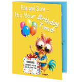 Cowboy Chicken Birthday Cards, Funny Birthday Card for Men Women Kids, MUSICAL & SHAKING Interactive Greeting Card with Envelope, Unique Hilarious Birthday Gift