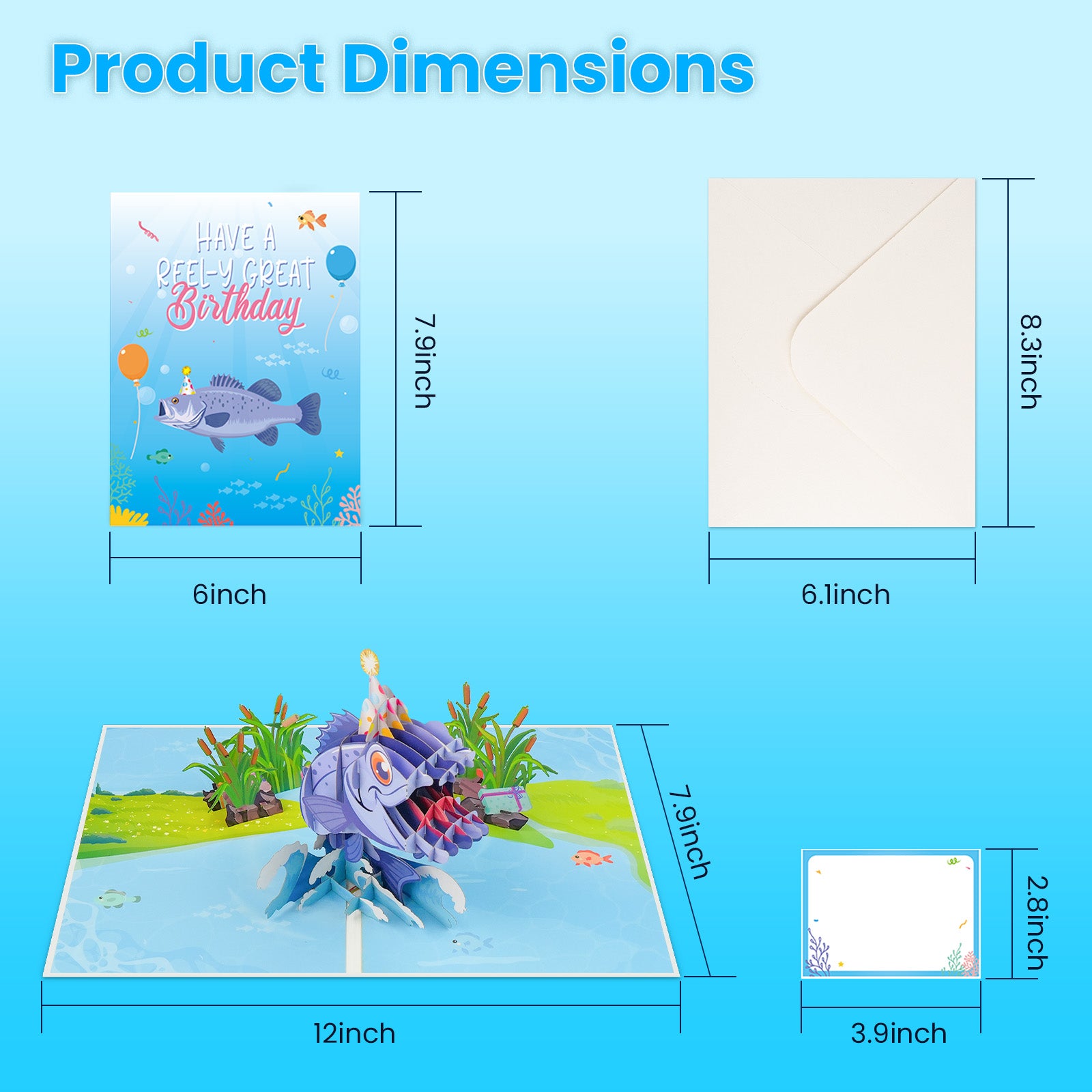 Fishing Pop Up Birthday Card, Gift for Him