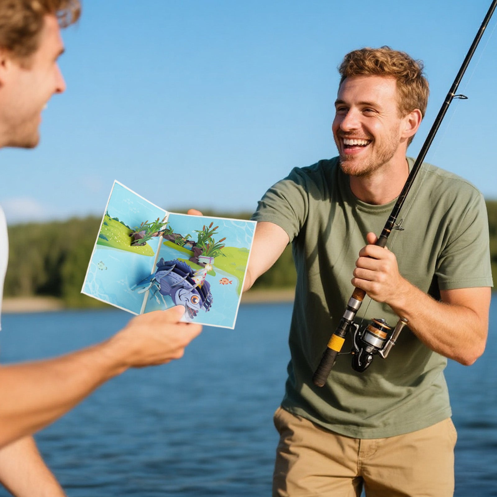 Fishing Pop Up Birthday Card, Gift for Him